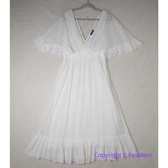 New! City Chic Holland Maxi Tiered Dress‎ ivory white, plus size 16 - Picture 3 of 16